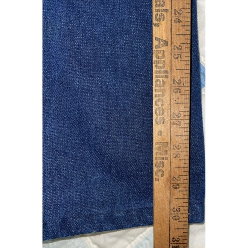 Vintage JCPenney Plain Pockets Mens 34x34 Dark‎ Wash Straight Leg Jeans USA Made
